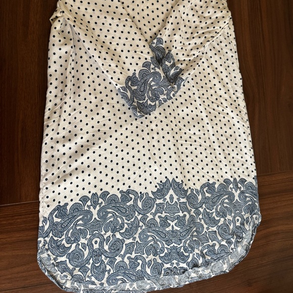 Zara Basic Navy Polka Dot Top - Picture 5 of 7